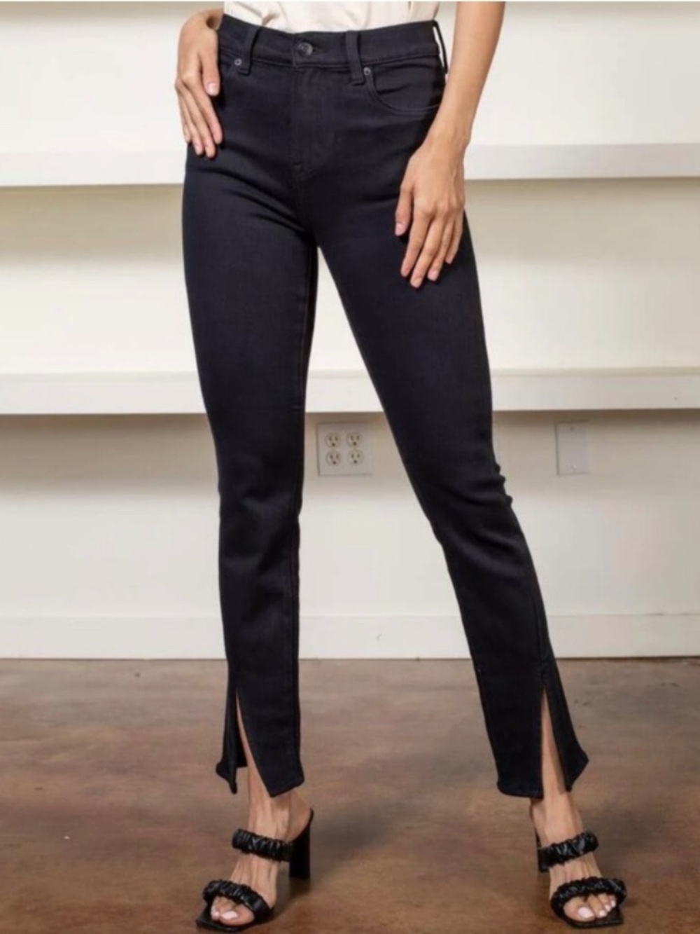 Pistola Black Jeans with Ankle Slit Womens Size 26